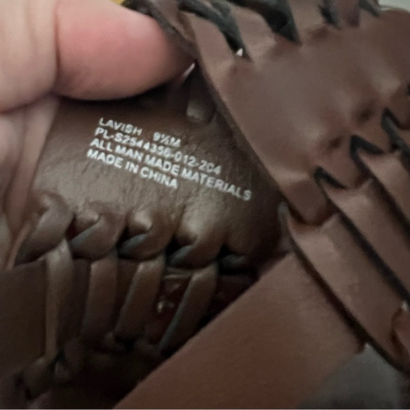 FRYE AND CO. Lavish Brown Woven Leather Wedges Size 9.5 - Picture 4 of 5